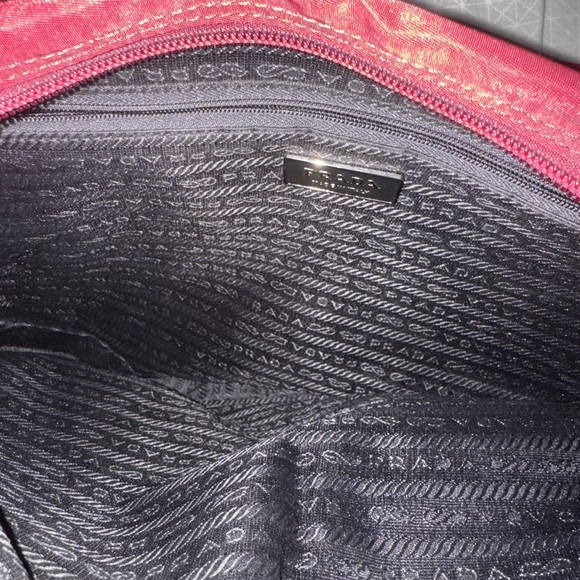 Authentic PRADA Tessuto Nylon Saffiano Vela Messenger Bag Burgundy color - Picture 8 of 11